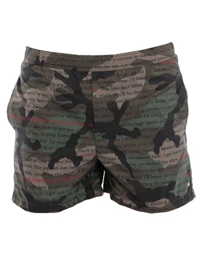 Shop Valentino Swim Shorts In Military Green
