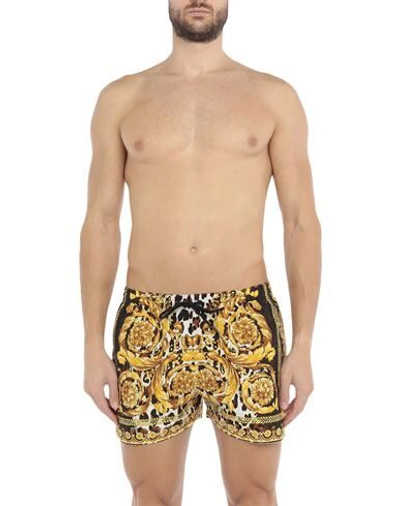 Shop Versace Man Swim Trunks Ivory Size 38 Polyester