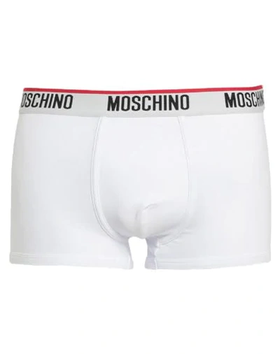 Shop Moschino Man Boxer White Size S Cotton, Elastane
