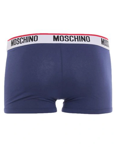 Shop Moschino Man Boxer Blue Size Xs Cotton, Elastane