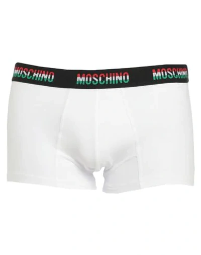 Shop Moschino Man Boxer White Size Xs Cotton, Elastane