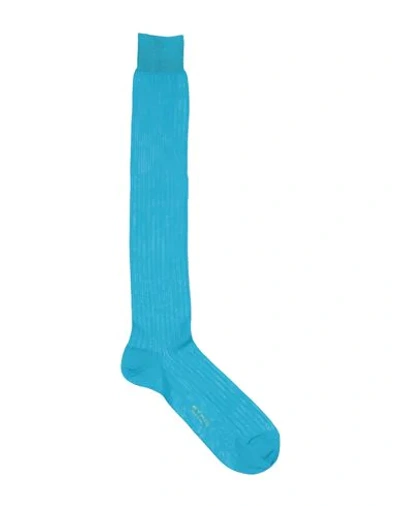 Shop Etro Man Socks & Hosiery Azure Size 11.5-12.5 Cotton