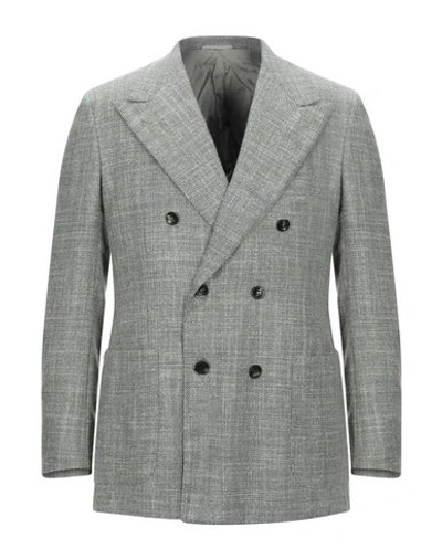Shop Kiton Suit Jackets In Green