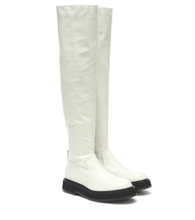 Shop Joseph Leather Over-the Knee Boots In White