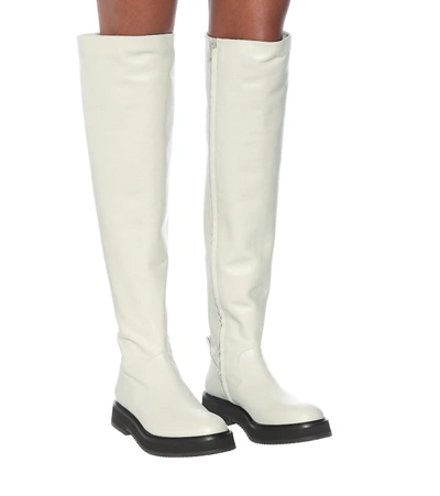 Shop Joseph Leather Over-the Knee Boots In White