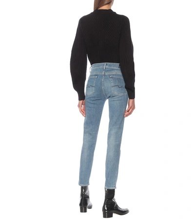 Shop 7 For All Mankind Roxanne High-rise Skinny Jeans In Blue