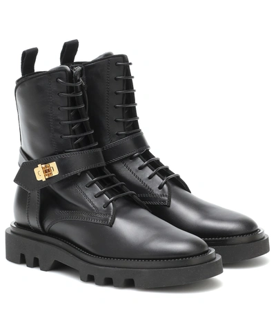 Shop Givenchy Eden Leather Combat Boots In Black