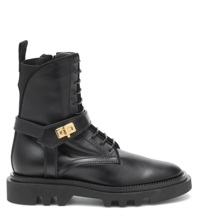 Shop Givenchy Eden Leather Combat Boots In Black