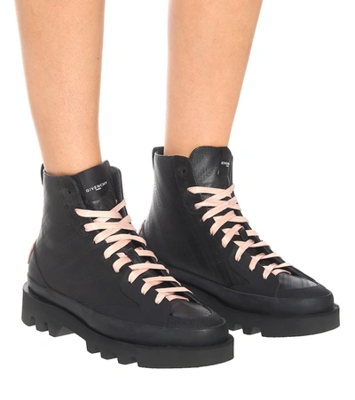 Shop Givenchy Clapham Leather Ankle Boots In Black