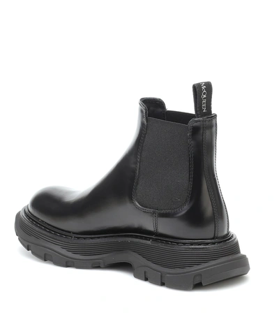 Shop Alexander Mcqueen Tread Leather Chelsea Boots In Black