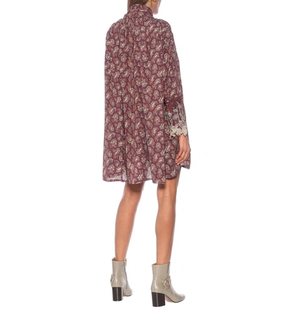 Shop Chloé High-neck Paisley Silk Minidress In Red