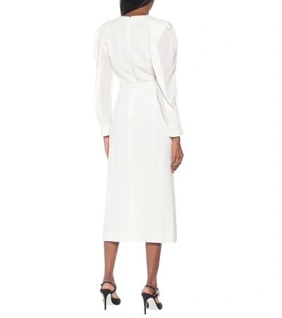 Shop Givenchy Wool Crêpe Midi Dress In White