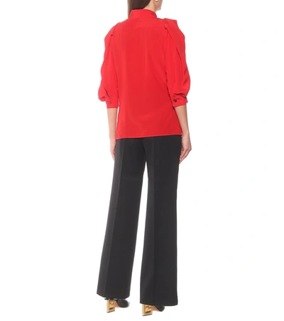 Shop Givenchy Silk-crêpe De Chine Blouse In Red