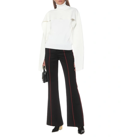 Shop Givenchy Cotton And Wool Cape Sweater In White