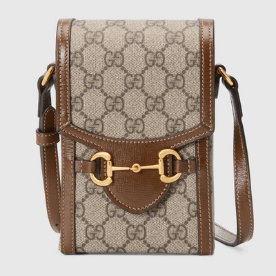 Shop Gucci Horsebit 1955 Mini Bag In Beige