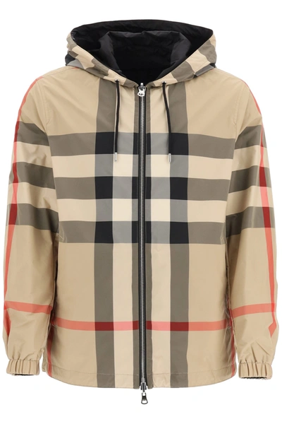 Shop Burberry Reversible Check Jacket In Multi