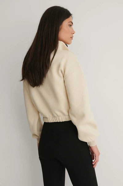 Shop Na-kd Reborn Organic Front Zip Sweater Beige