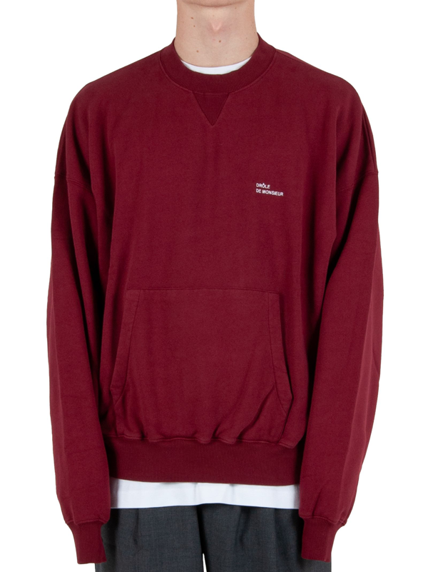 特別訳あり特価 フリース メンズ Drole De Monsieur Classic Sweatshirt Bordeaux Red ニット セーター Adbang Madiunkota Go Id