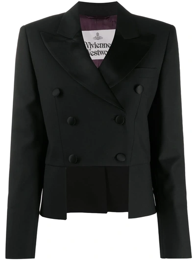 Shop Vivienne Westwood Double-breasted Fitted Jacket In Black