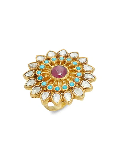 Shop Amrapali 18k & 22k Yellow Gold & Multi-stone Ring