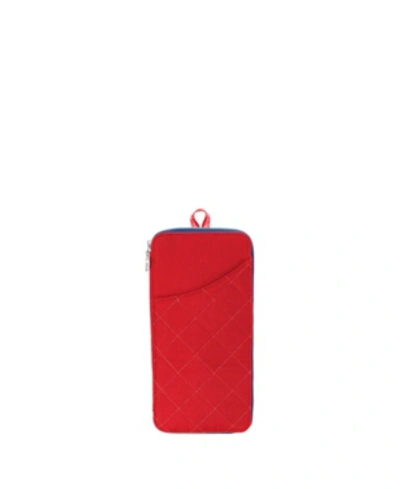 Shop Baggallini Rfid Travel Wallet In Red/navy