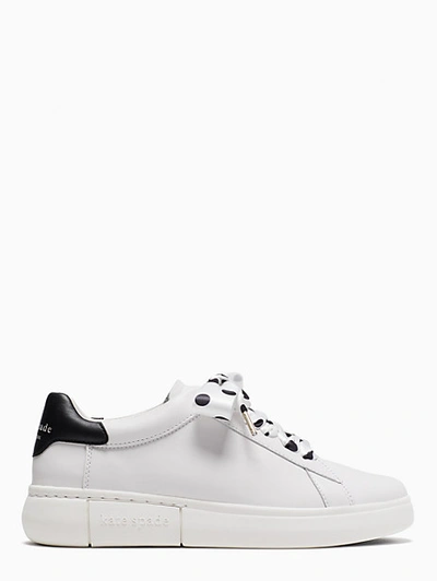 Shop Kate Spade Lift Sneakers In Optic White/black