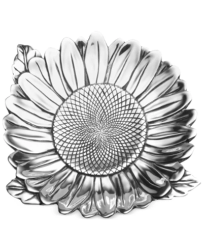 Shop Wilton Armetale Sunflower Tray In Silver
