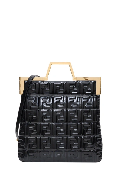Shop Fendi Flat Shopping Bag Medium In Black
