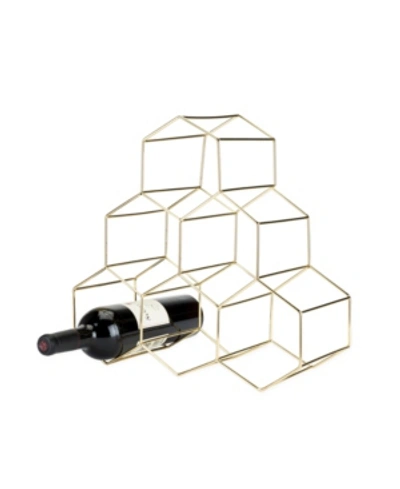 Shop Viski Belmont Geo Wine Rack In Gold-tone
