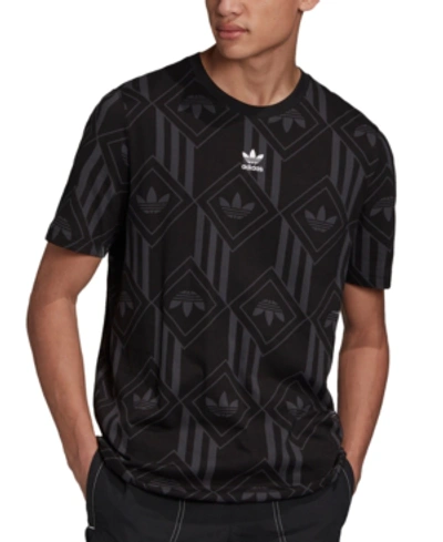 Adidas Originals Adidas Men's Originals Monogram Printed T-shirt In Black |  ModeSens