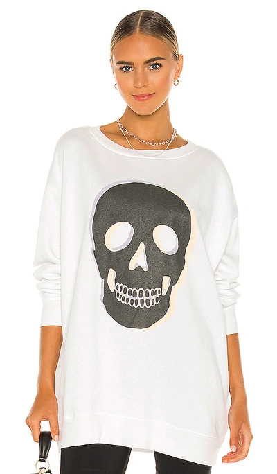 Shop Wildfox Skull Roadtrip Sweatshirt In Clean White