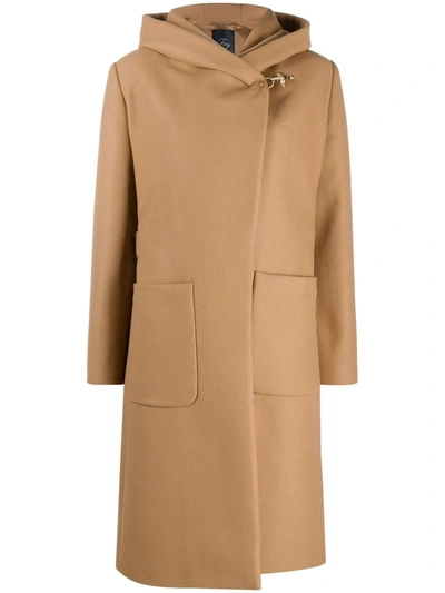 Shop Fay Belted Hooded Coat In Neutrals