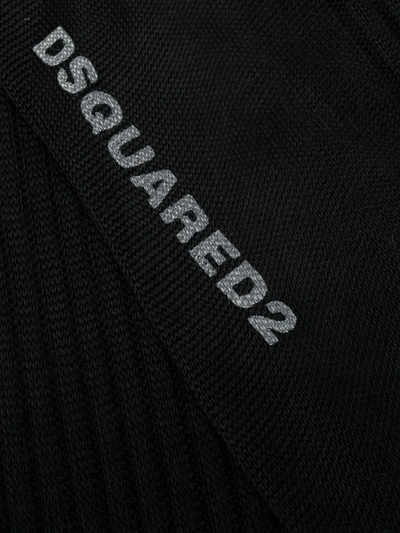 Shop Dsquared2 Long Jacquard Logo Socks In Black