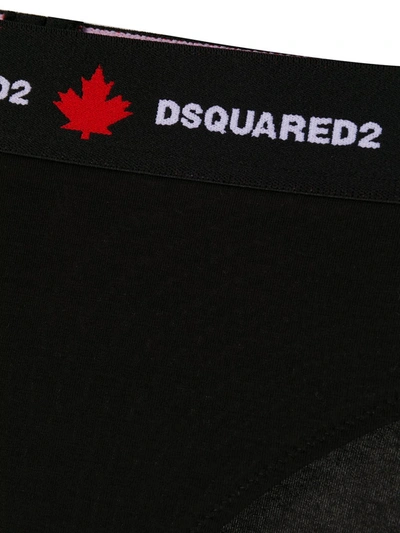 Shop Dsquared2 Jacquard Logo Briefs In Black