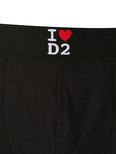 Shop Dsquared2 I Love D2 Logo Boxers In Black