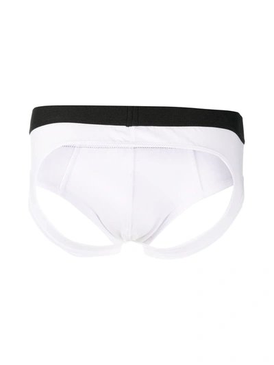 Shop Dsquared2 Rear Cut-out Detail Briefs In White