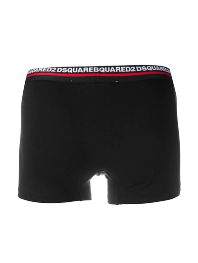 Shop Dsquared2 Two-pack Logo Waistband Boxer Briefs In Black