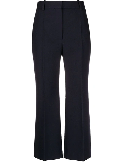 Shop Victoria Beckham Cropped Trousers In Blue