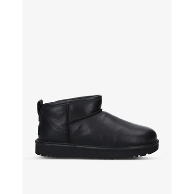 Ugg Womens Black Classic Ultra Mini Sheepskin Boots In Black