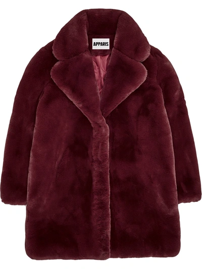 Shop Apparis Sasha Faux-fur Coat In Red