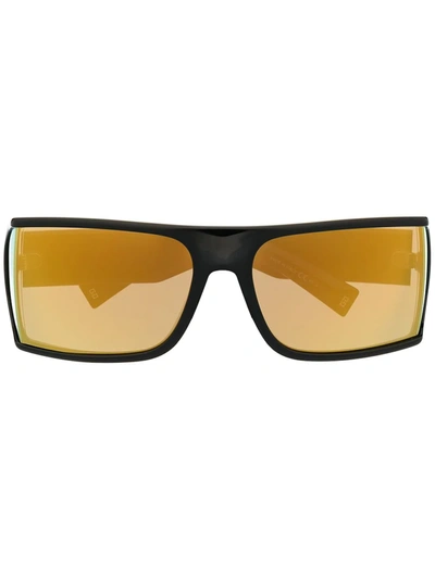 Shop Givenchy Oval Frame Shield Sunglasses In Black