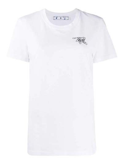 Shop Off-white Paper Clip Arrows Cotton T-shirt In White