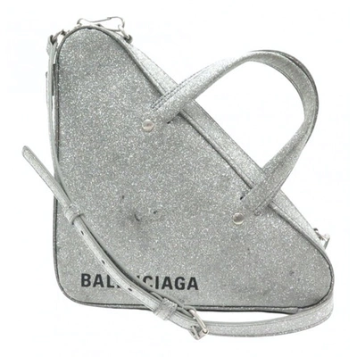 Pre-owned Balenciaga Triangle Silver Leather Handbag