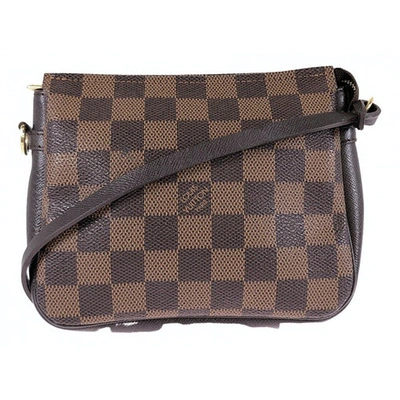 Pre-owned Louis Vuitton Pochette Accessoire Brown Cloth Clutch Bag