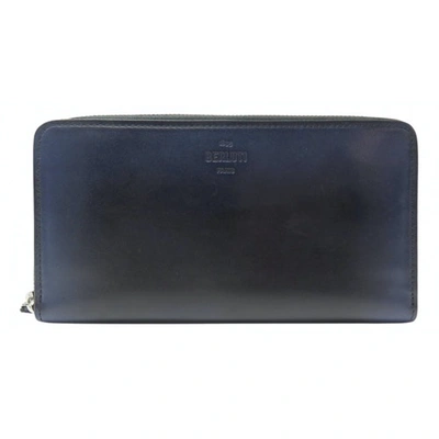 Pre-owned Berluti Navy Leather Wallet
