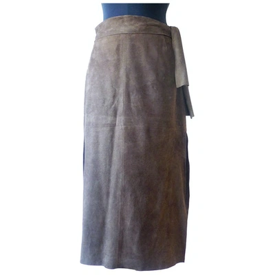 Pre-owned Maska Maxi Skirt In Brown