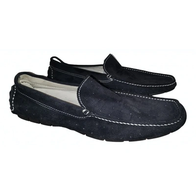 Pre-owned Baldinini Blue Suede Flats