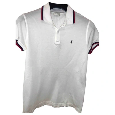 Pre-owned Saint Laurent White Cotton Polo Shirts