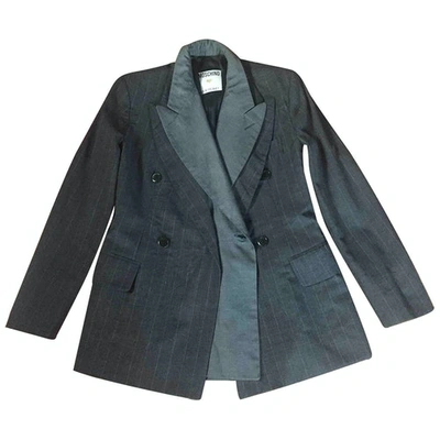 Pre-owned Moschino Wool Blazer In Grey