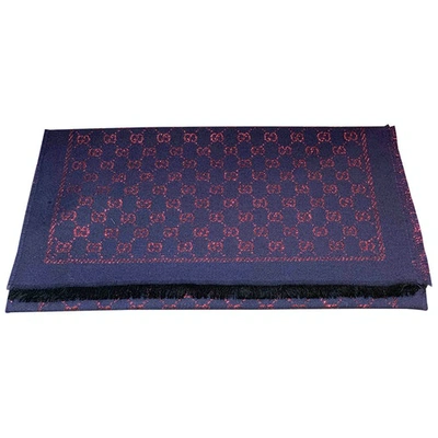 Pre-owned Gucci Navy Wool Scarf